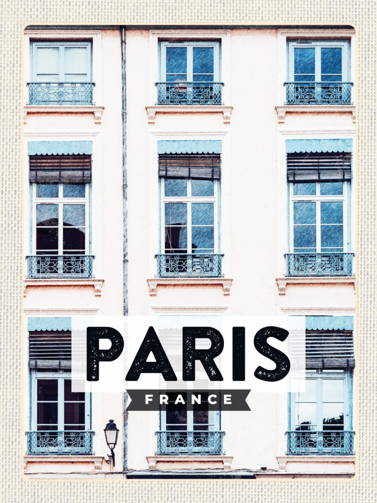 Schild Paris France Frankreich Haus Gebäude 12x18 20x30 30x40 Blech od. Holz