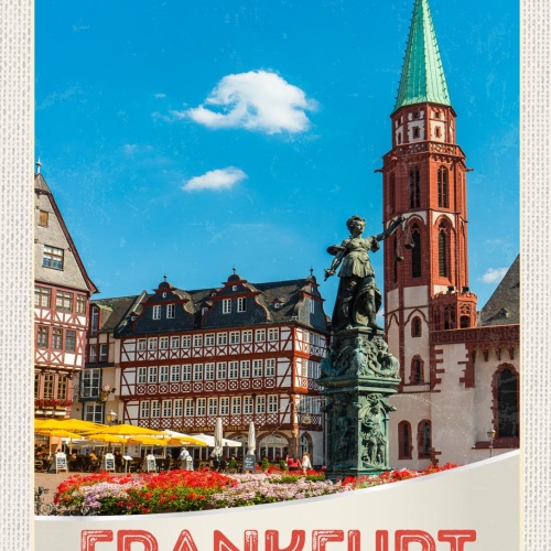 Schild Frankfurt Germany Stadt Kirche Deutschland 12x18 20x30 30x40 Blech/Holz