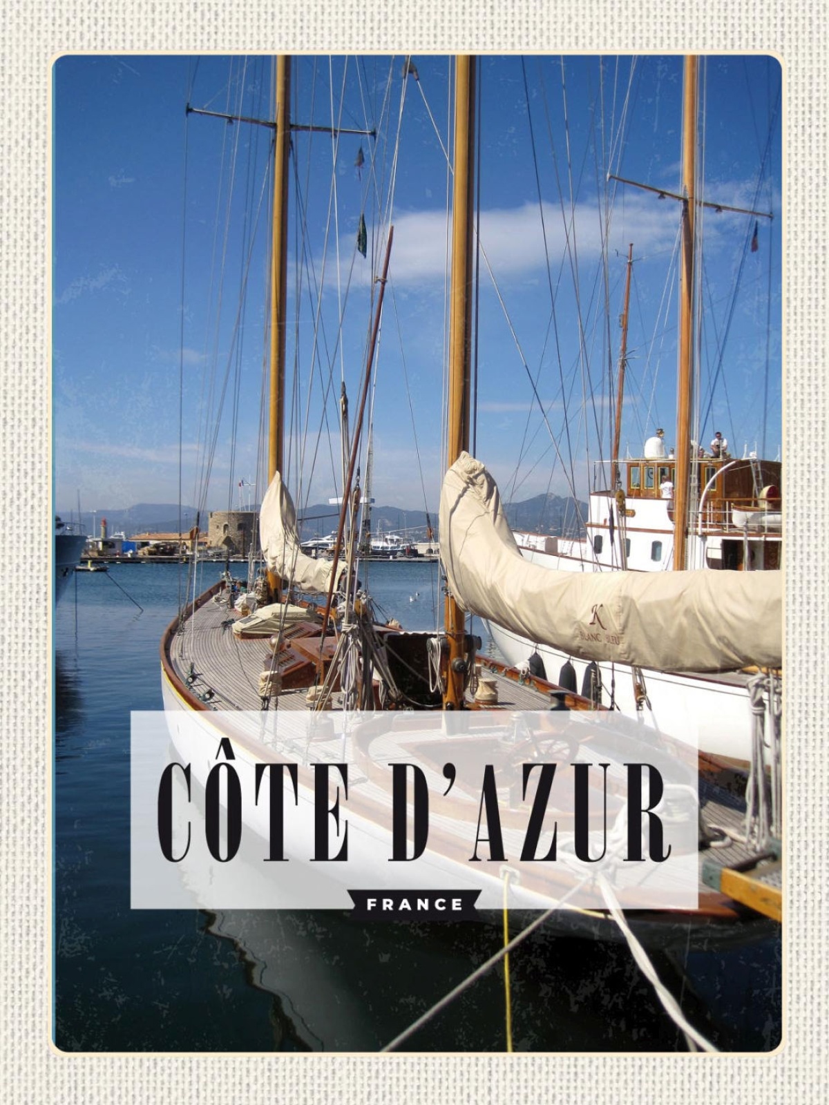 Schild Côte d’Azur France Frankreich Meer Schiff 12x18 20x30 30x40 Blech/Holz