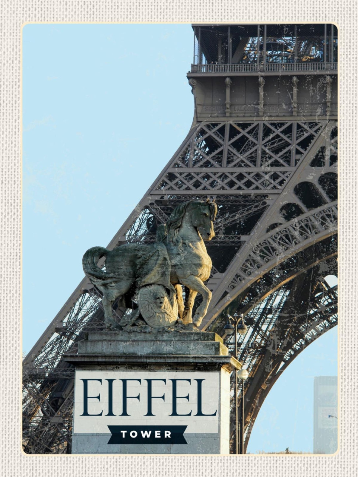 Schild Eiffel Tower Turm Paris France Frankreich 12x18 20x30 30x40 Blech/Holz