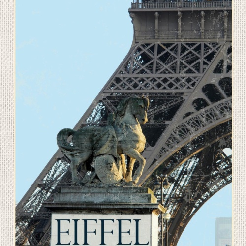 Schild Eiffel Tower Turm Paris France Frankreich 12x18 20x30 30x40 Blech/Holz
