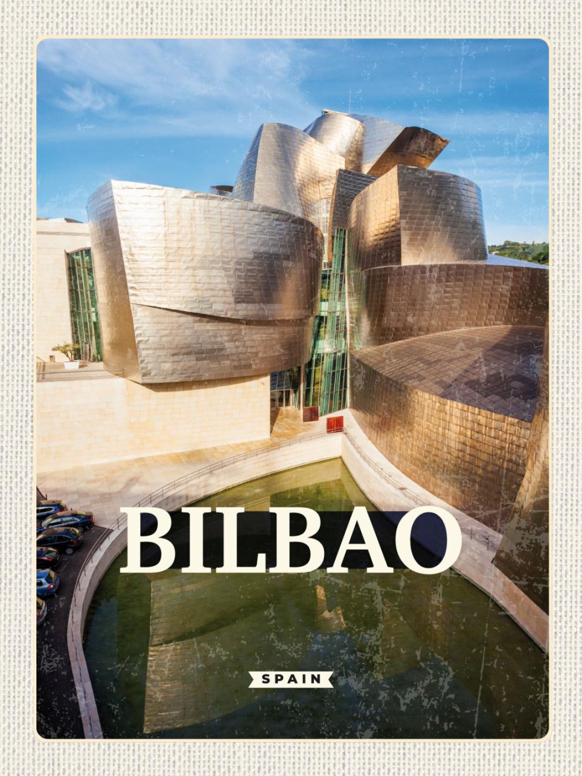 Schild Bilbao Spain Spanien Guggenheim Museum Stadt 12x18 20x30 30x40 Blech/Holz
