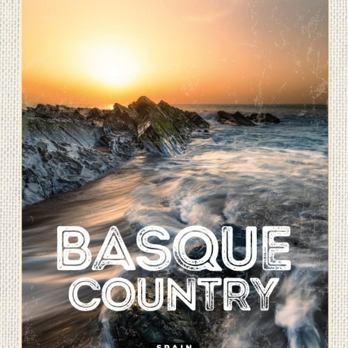 Schild Basque Country Spain Baskenland Spanien Meer 12x18 20x30 30x40 Blech/Holz