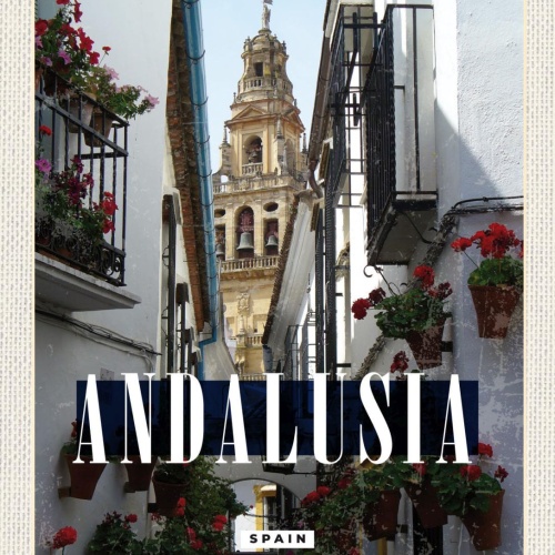 Schild Andalusia Spain Andalusien Cordoba Spanien 12x18 20x30 30x40 Blech/Holz