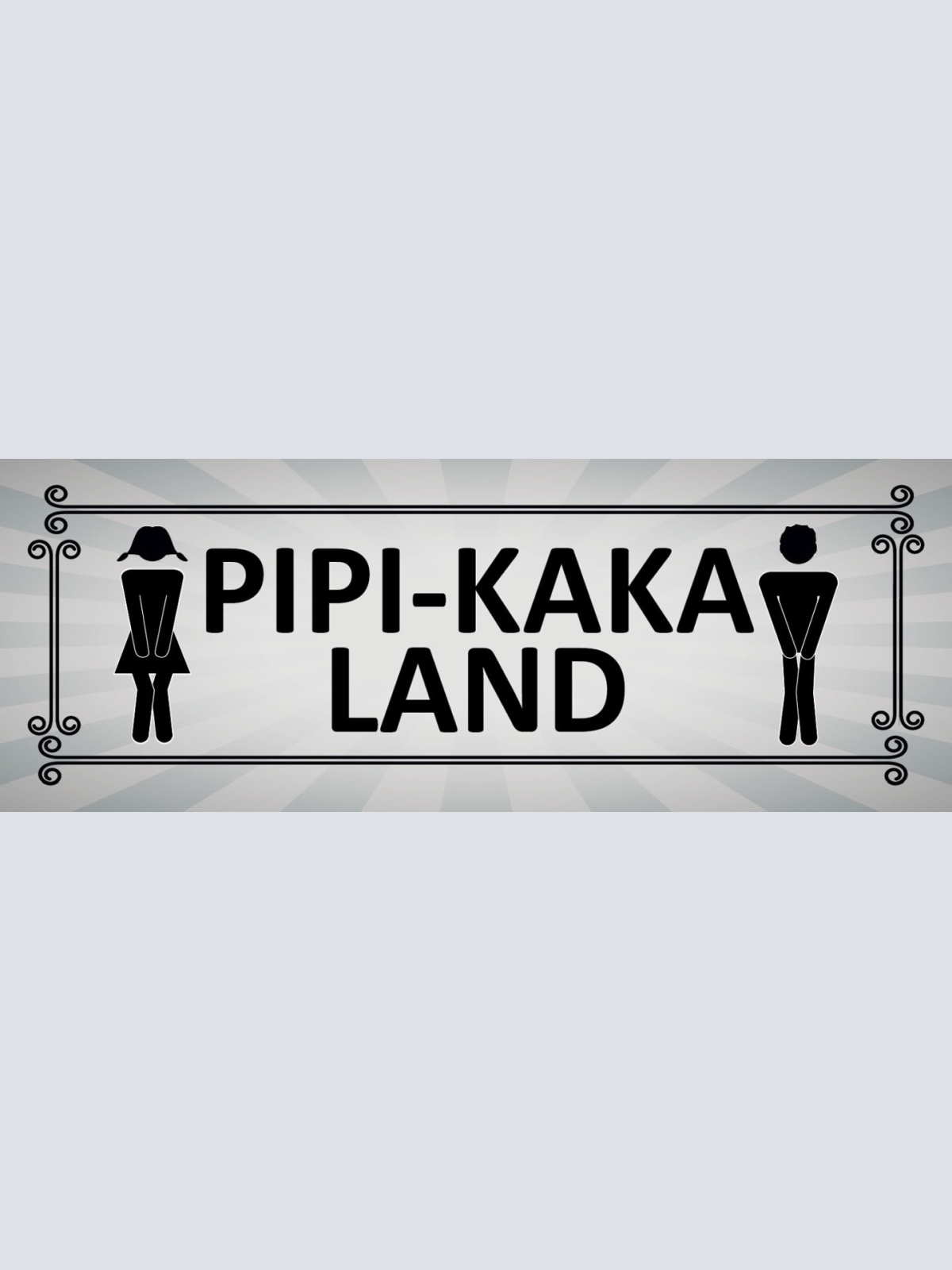 Schild Pipi Kaka Land Toilette WC Klo Damen Herren 27x10 Blech od.Holz