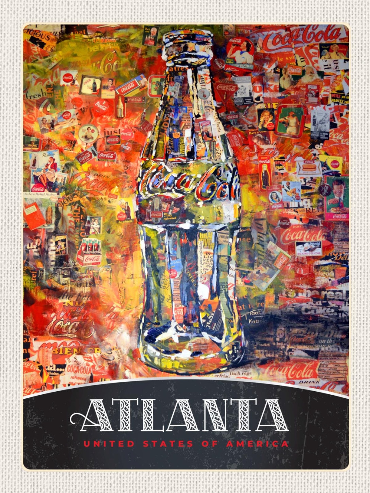 Schild Atlanta USA Georgia Coca Cola Amerika 12x18 20x30 30x40 Blech/Holz