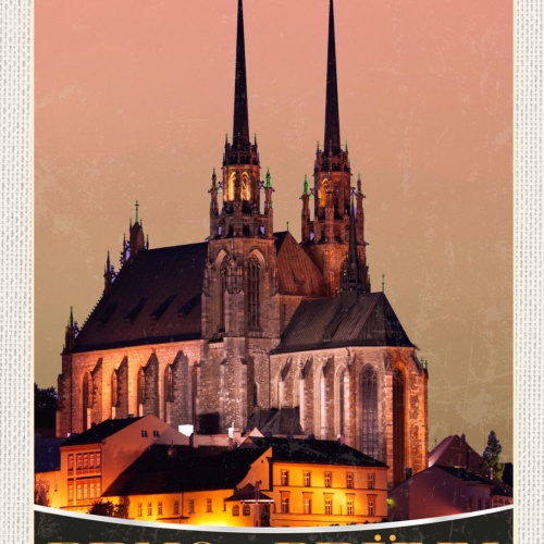 Schild Brno Brünn Czech Rep. Tschechien Kathedrale 12x18 20x30 30x40 Blech/Holz