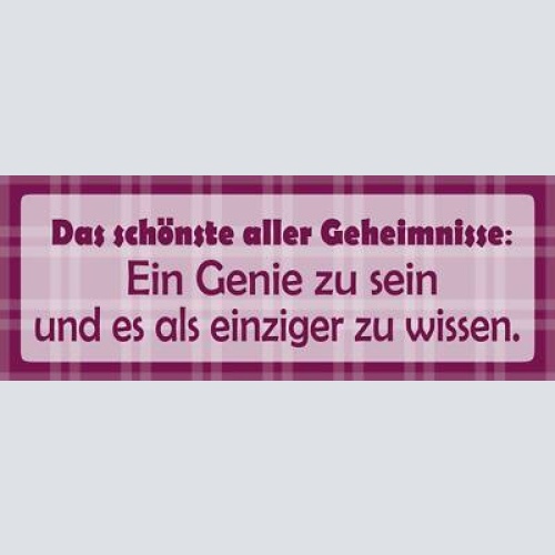 Schild das schönste aller geheimnisse genie zu sein & es als einziger zu wissen