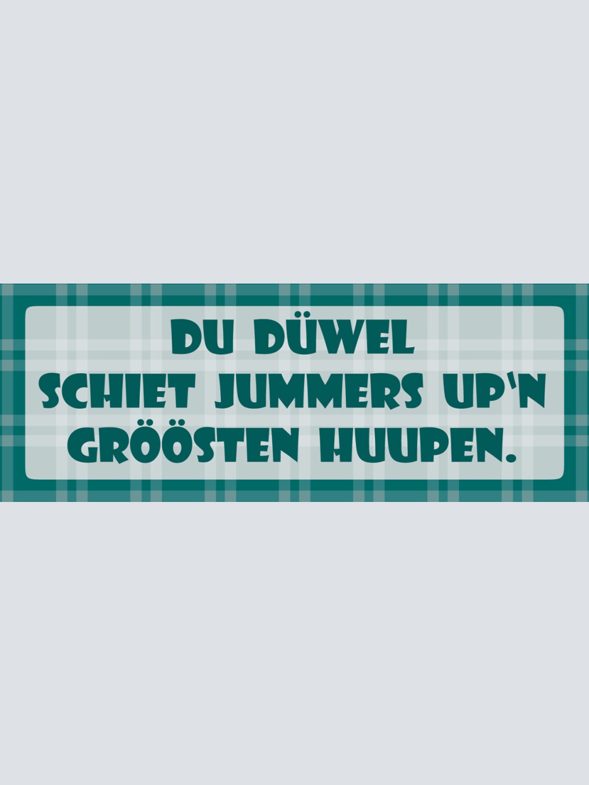 Schild Du Düwel Schiet Jummers Up'n Gröösten Huupen 27 x 10 Blech od. Holz