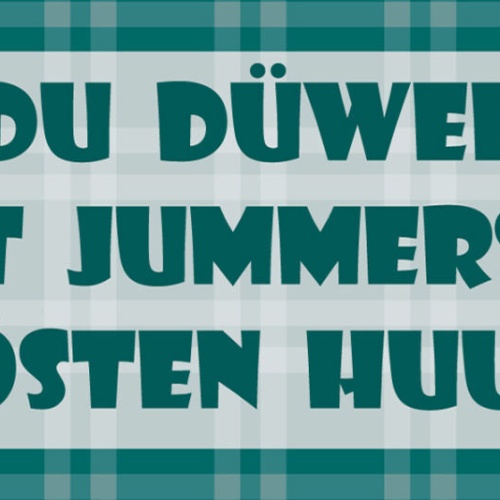 Schild Du Düwel Schiet Jummers Up'n Gröösten Huupen 27 x 10 Blech od. Holz