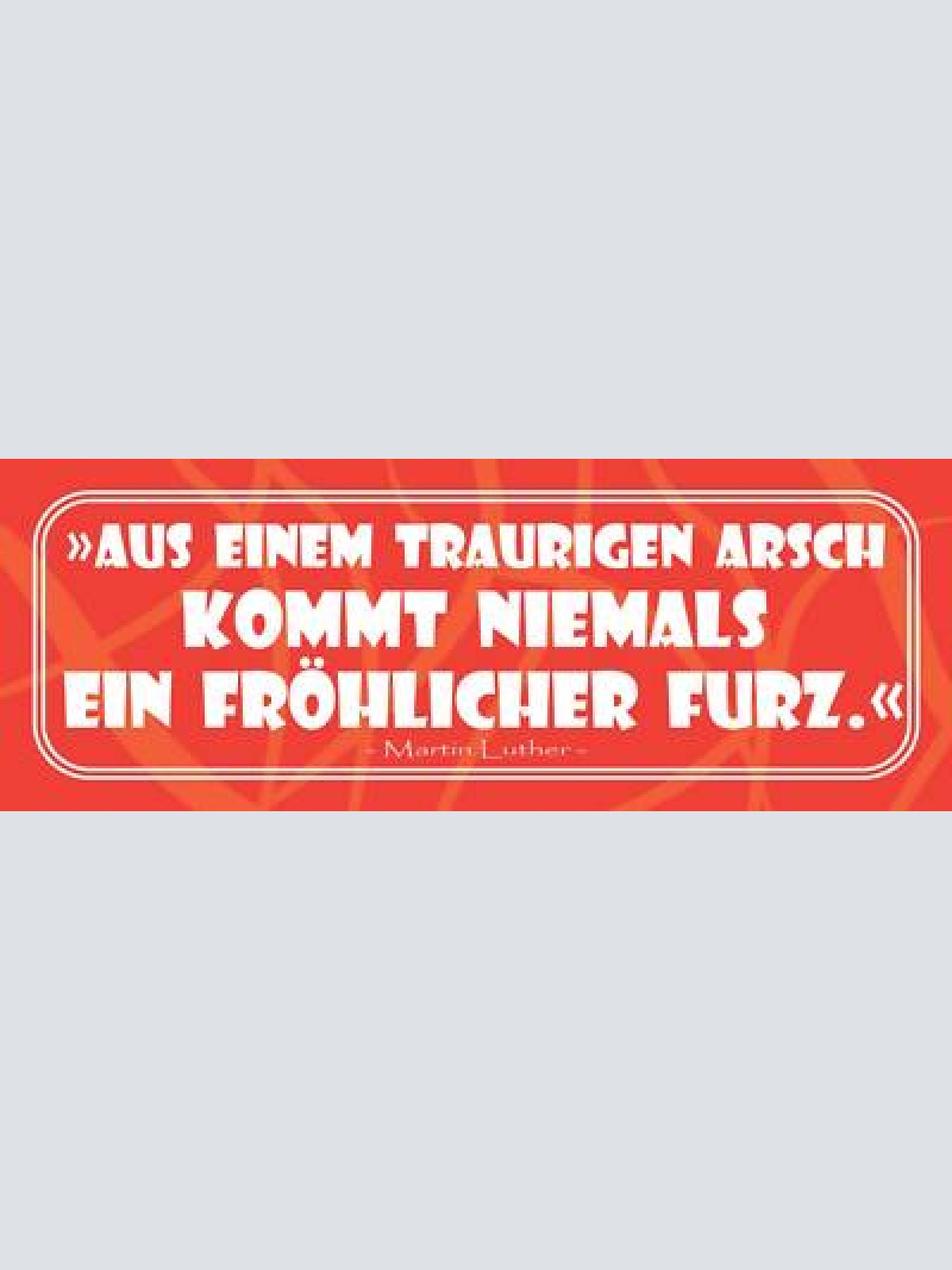 Schild aus einem traurigen arsch kommt niemals ein fröhlicher furz luther 27x10