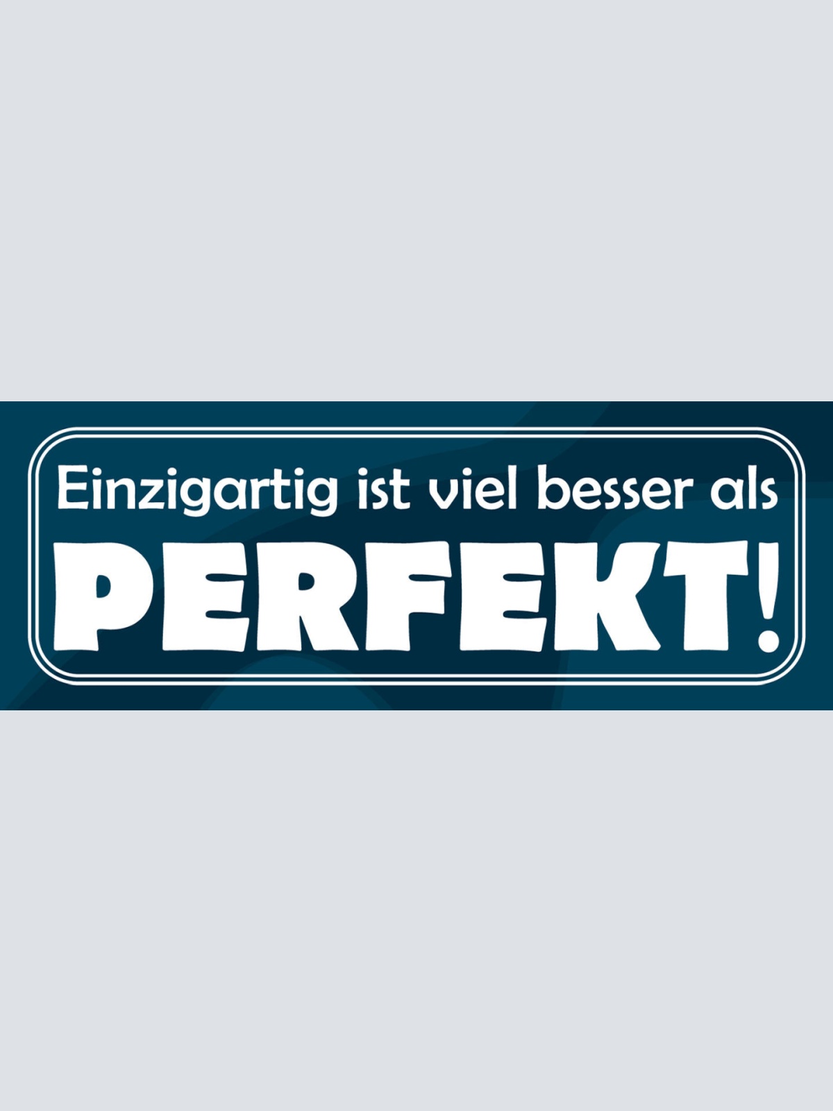 Schild Einzigartig Ist Viel Besser Als Perfekt 27 x 10 Blech od. Holz