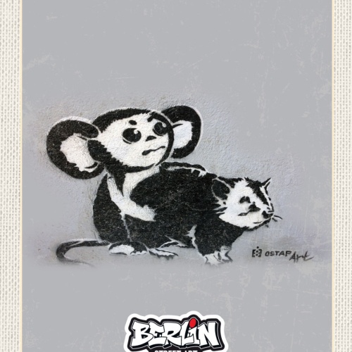 Schild Berlin Street Art Graffiti Affe Bieber D 12x18 20x30 30x40 Blech/Holz