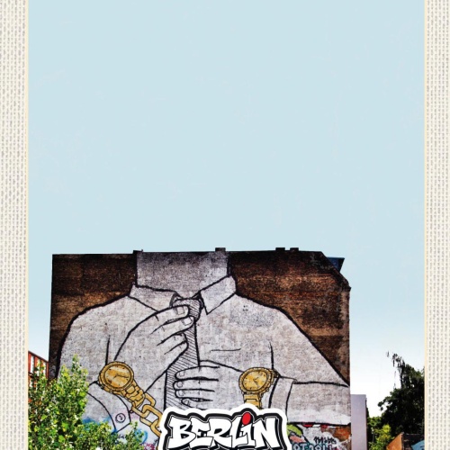 Schild Berlin Street Art Graffiti Mann Kopflos D 12x18 20x30 30x40 Blech/Holz