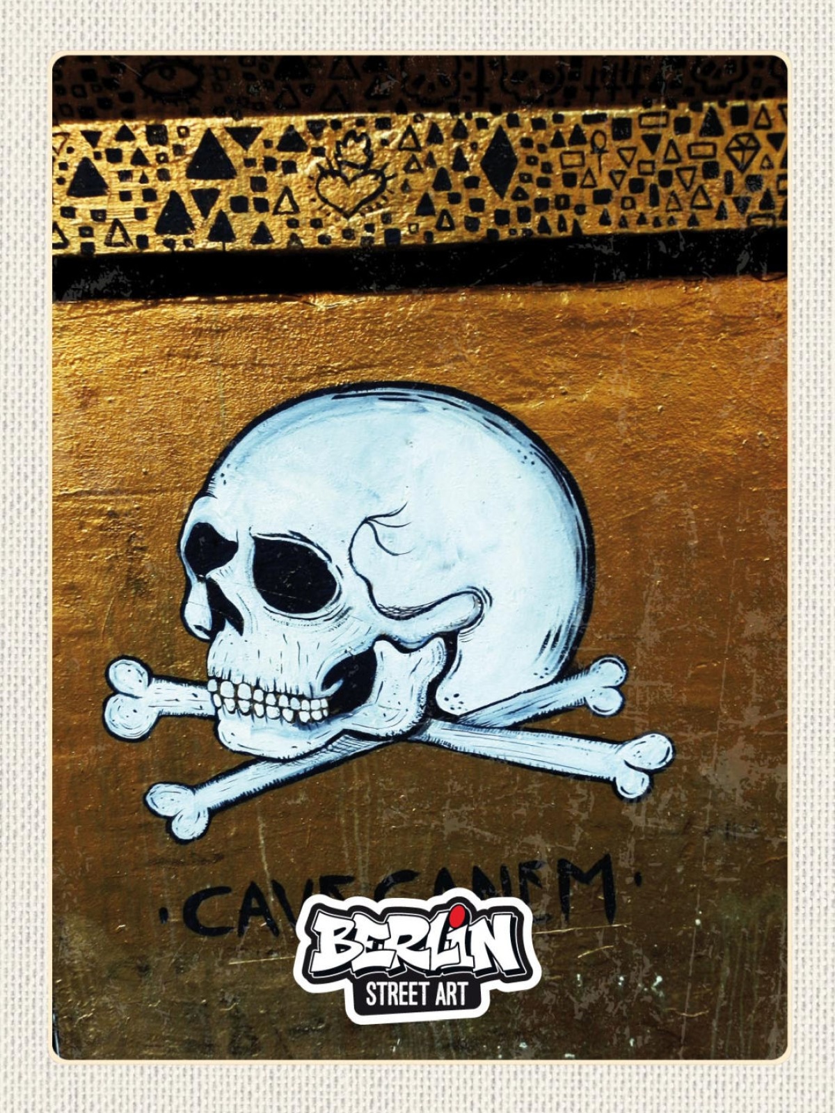 Schild Berlin Street Art Graffiti Totenkopf D 12x18 20x30 30x40 Blech/Holz