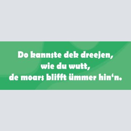 Schild du kannste dek dreejen wie du wutt de moars blifft ümmer hin'n 27 x 10