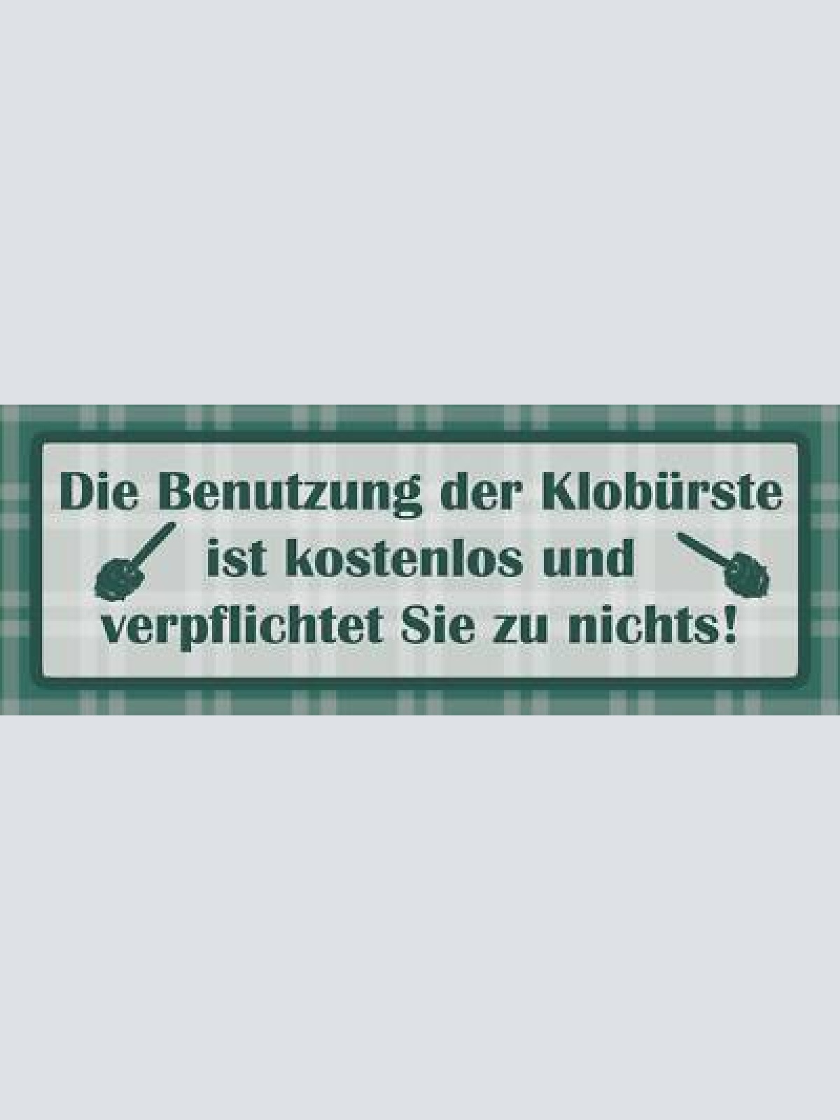 Schild die benutzung der klobürste ist kostenlos & verpflichtet zu nichts 27x10