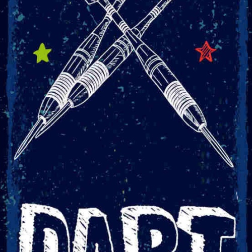 Schild Dart Profi Darten Spiel Pfeil Scheibe Darts Hobby 27x10 Blech od.Holz