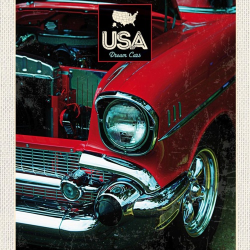 Schild USA Dream Cars Auto Chevrolet Bel Air 12x18 20x30 30x40 Blech/Holz