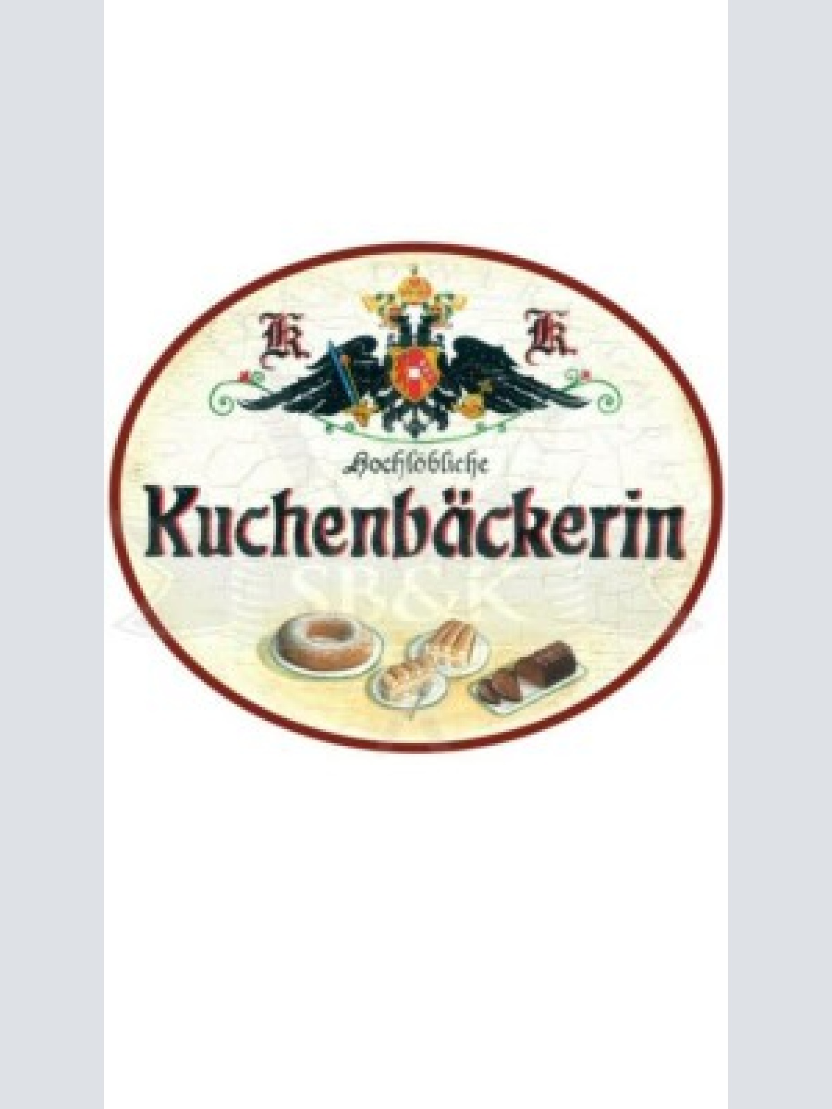 Kuk nostalgie holzschild "kuchenbäckerin bisquit"