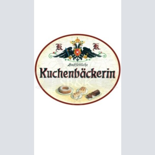 Kuk nostalgie holzschild "kuchenbäckerin bisquit"