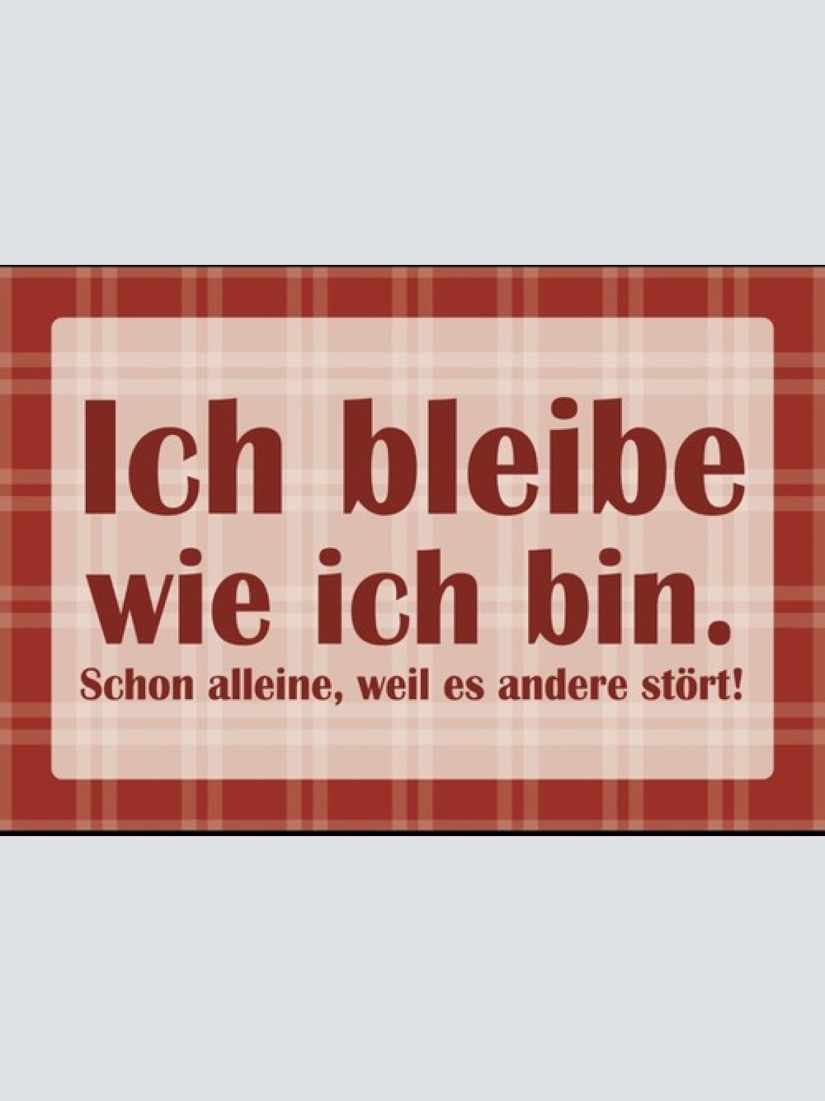 Ich bleibe wie ich bin schon Humor Spruch 12x18 / 20x30 / 30x40 Blech od. Holz