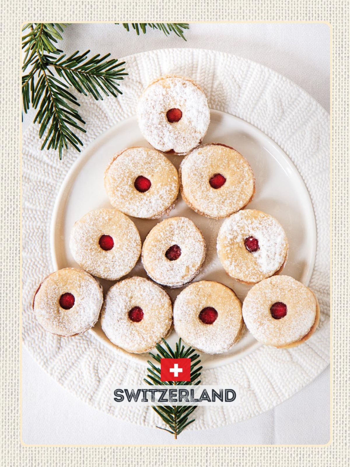 Schild Switzerland Schweiz Linzer Räder Kekse 12x18 20x30 30x40 Blech/Holz