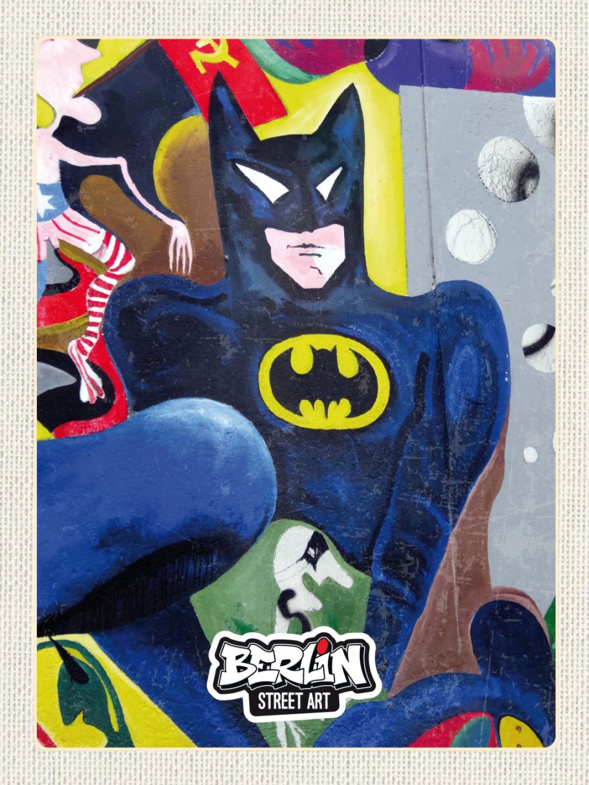 Schild Berlin Street Art Graffiti Batman Superheld 12x18 20x30 30x40 Blech/Holz