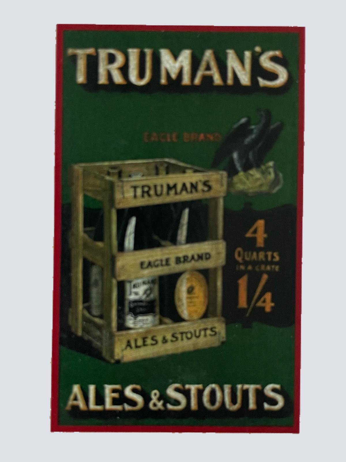 Nostalgie Holzschild Truman's Ales & Stouts Alkohol Brauerei London GB UK Schild