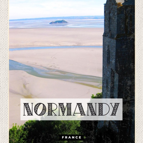 Schild Normandy France Normandie Frankreich 12x18 20x30 30x40 Blech od. Holz