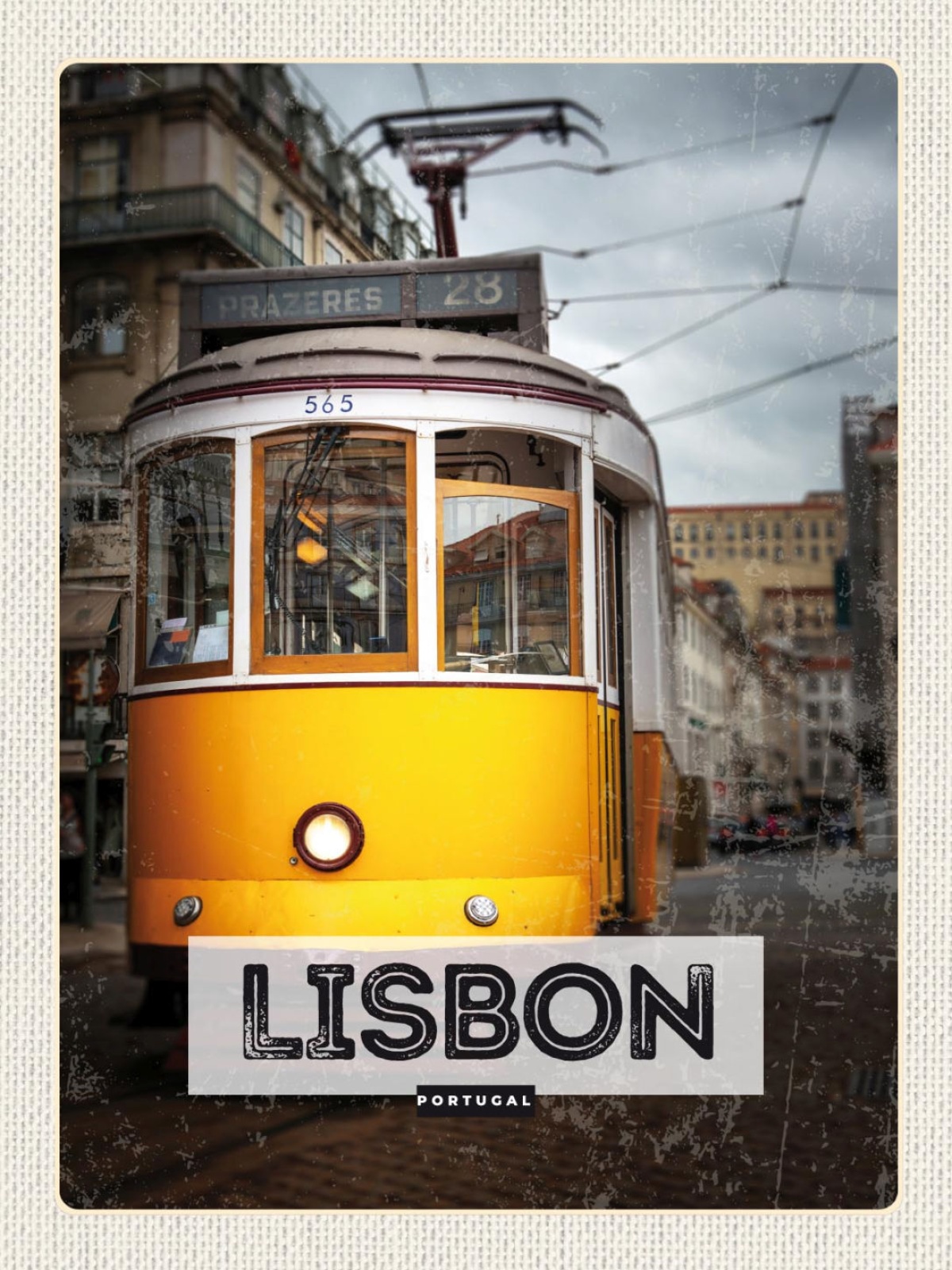 Schild Lisbon Lissabon Portugal Straßenbahn Stadt 12x18 20x30 30x40 Blech/Holz