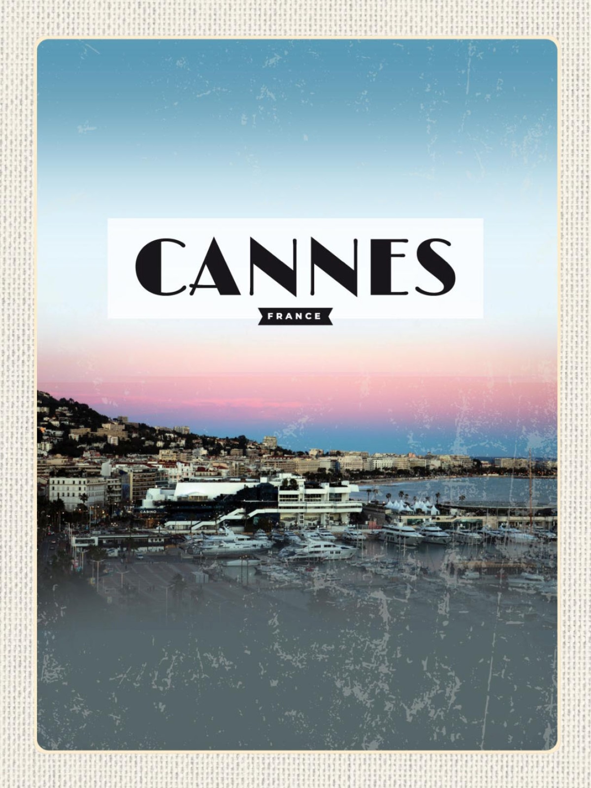 Schild Cannes France Frankreich Hafen Schiffe 12x18 20x30 30x40 Blech od. Holz