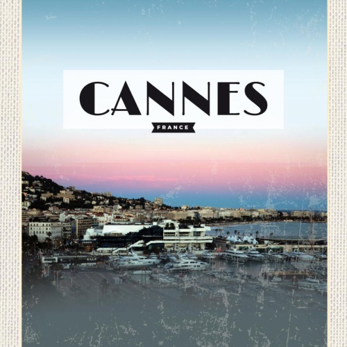 Schild Cannes France Frankreich Hafen Schiffe 12x18 20x30 30x40 Blech od. Holz