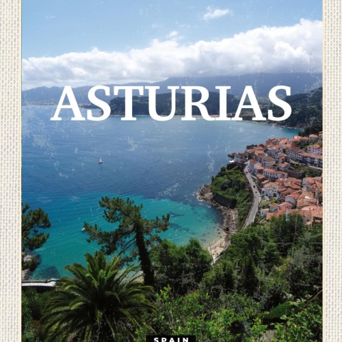 Schild Asturias Spain Fürstentum Asturien Spanien 12x18 20x30 30x40 Blech/Holz