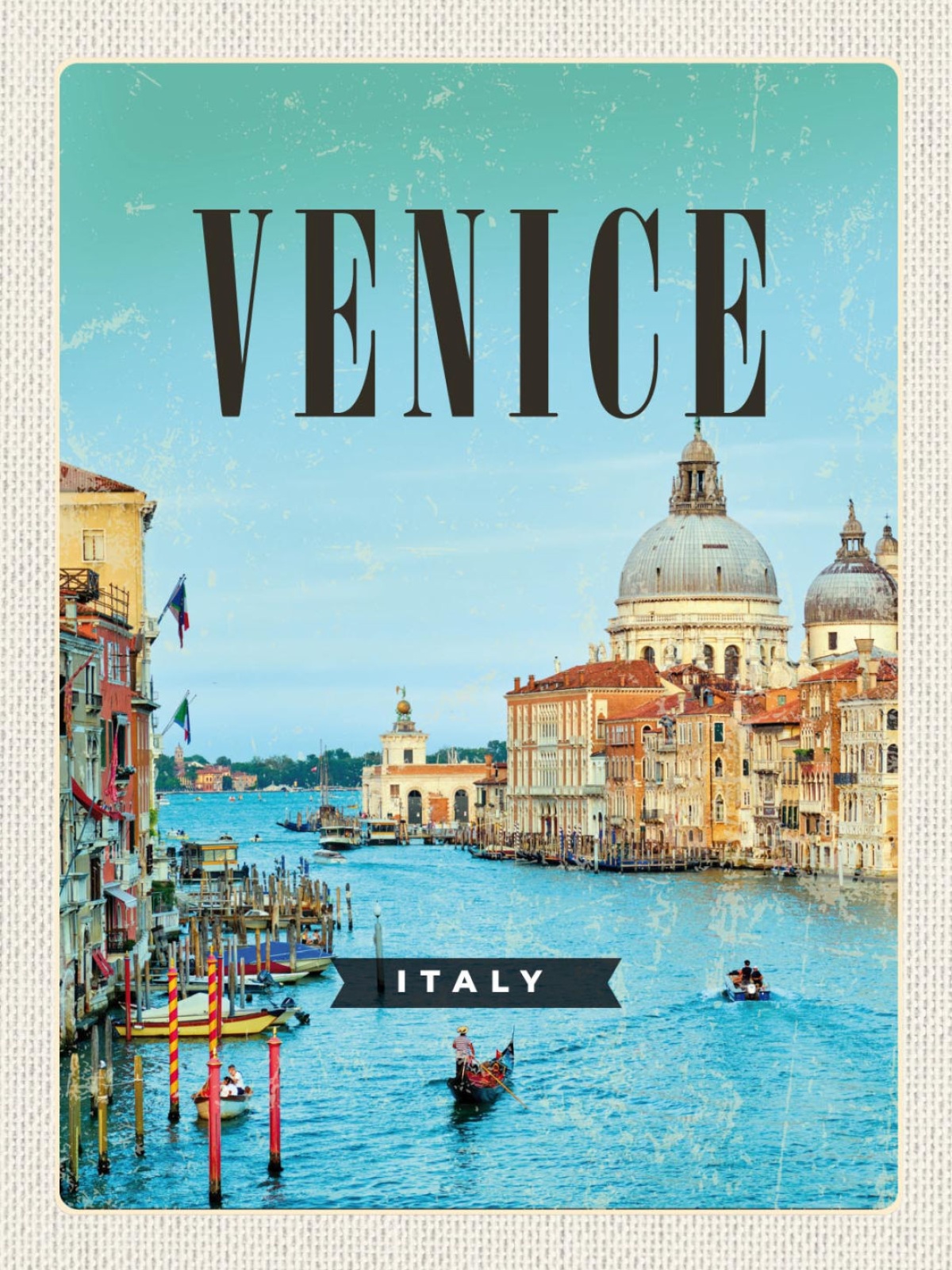 Schild Venice Italy Venedig Italien Stadt Hafen 12x18 20x30 30x40 Blech/Holz
