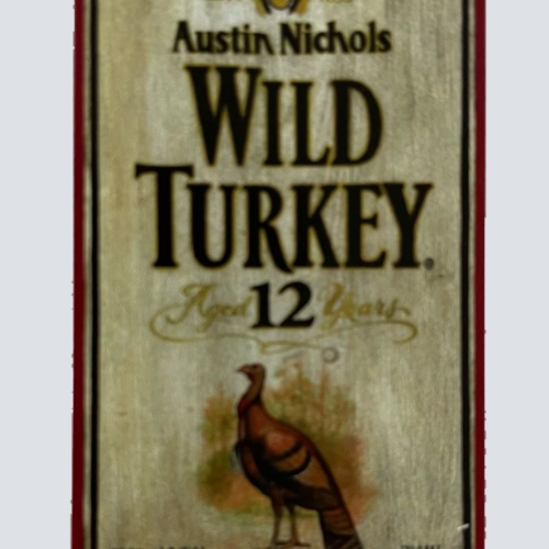 Nostalgie Holzschild Austin Nichols Wild Turkey 12 Alkohol Bourbon Whisky Schild