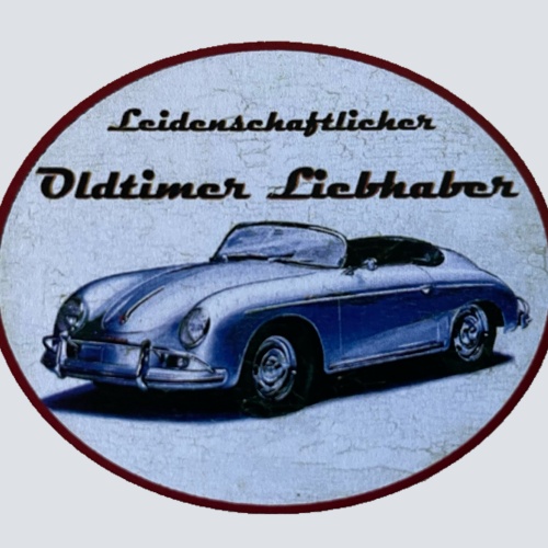Nostalgie Holzschild Leidenschaftlicher Oldtimer Liebhaber Porsche Cabrio Schild