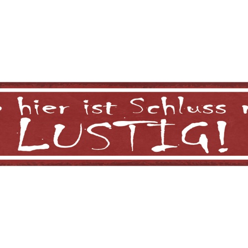 Schild Ab Hier Ist Schluss Mit Lustig Ernsthaft Seriös 46 x 10 Blech od. Holz