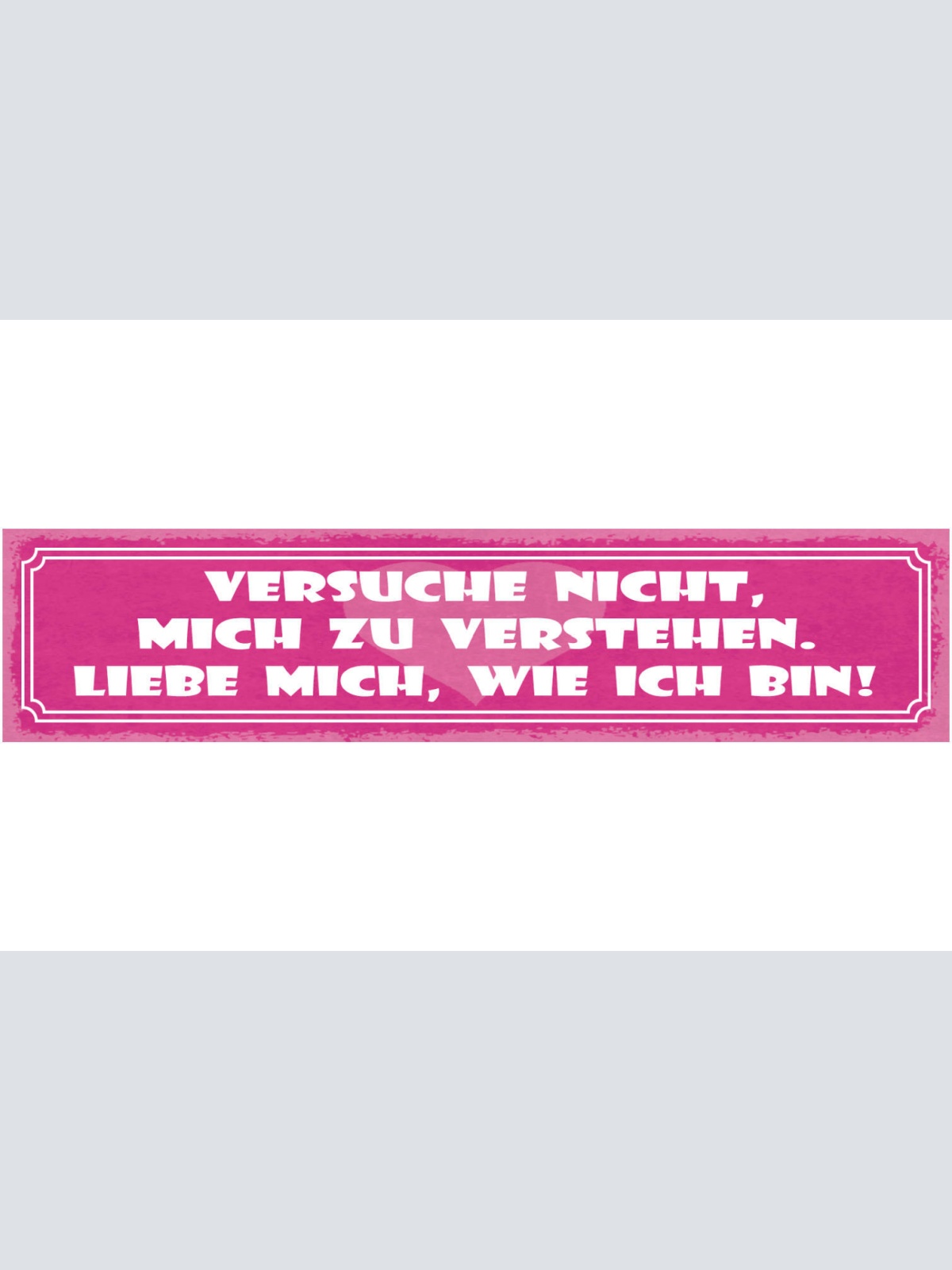 Schild Versuche Nicht Mich Zu Verstehen Liebe Mich Wie Ich Bin 46 x 10