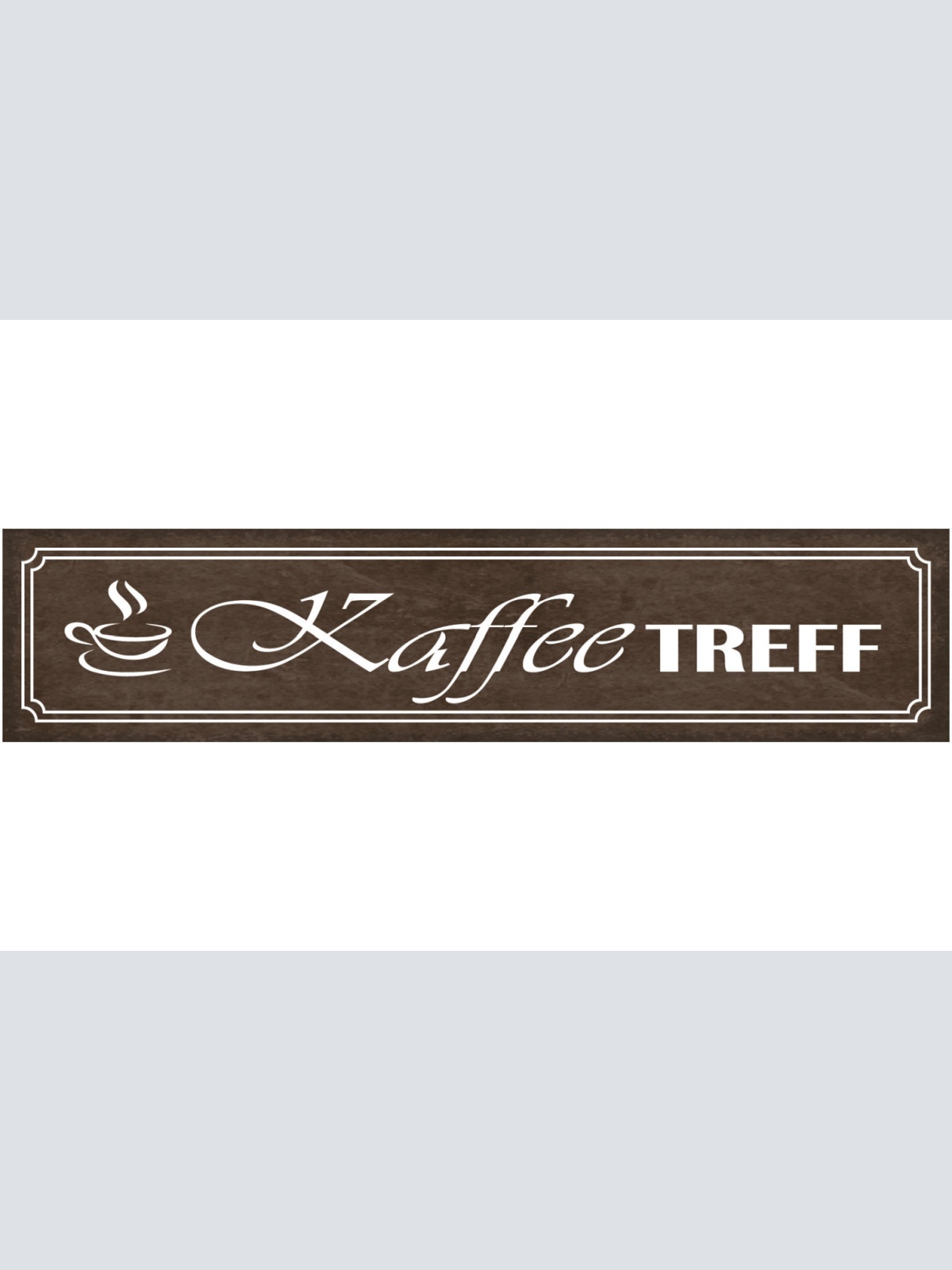 Schild Kaffee Treff Café Trinken Tratsch Treffen Lokal 46 x 10 Blech od. Holz