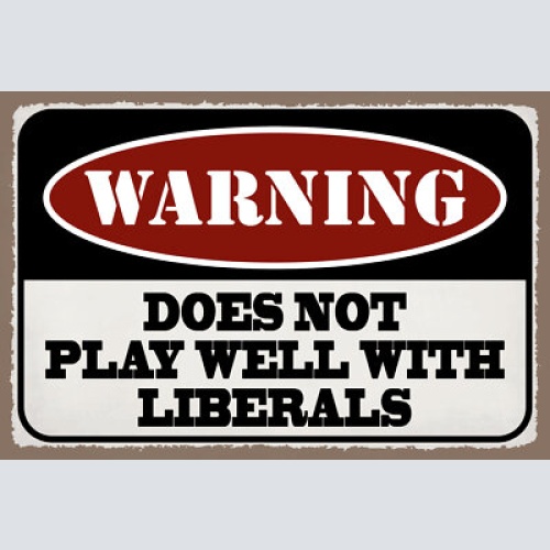 Schild warning warnung liberals liberale 12x18 / 20x30 / 30x40 blech od. holz