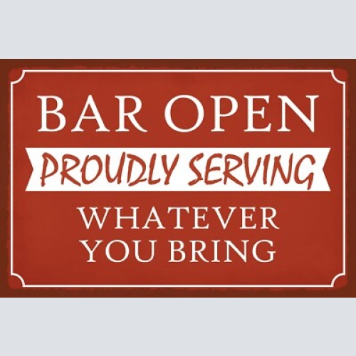 Schild bar open offen lokal bier bedienen 12x18 / 20x30 / 30x40 blech od. holz