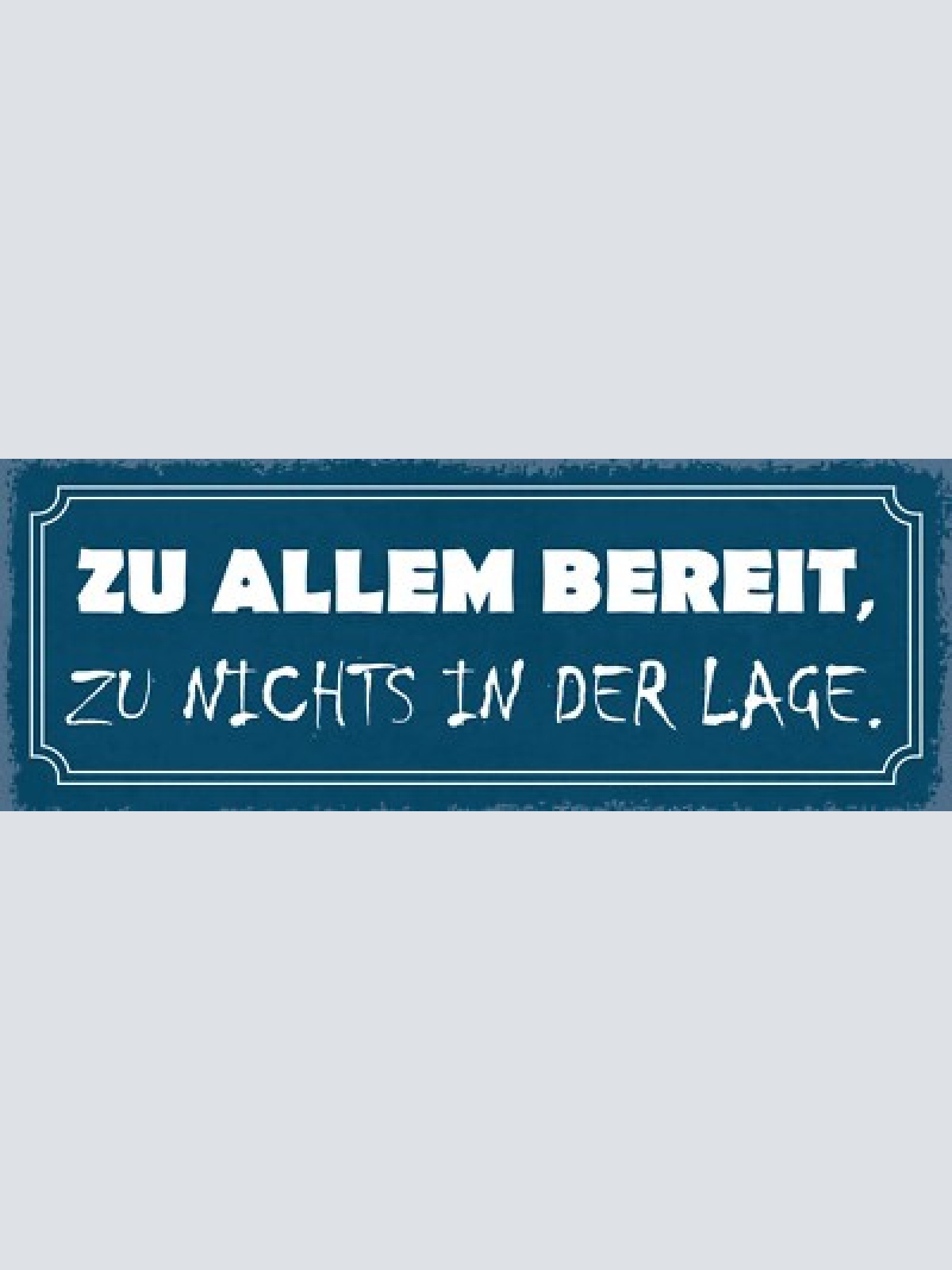 Schild zu allem bereit zu nichts in der lage fähigkeiten 27x10 blech od.holz