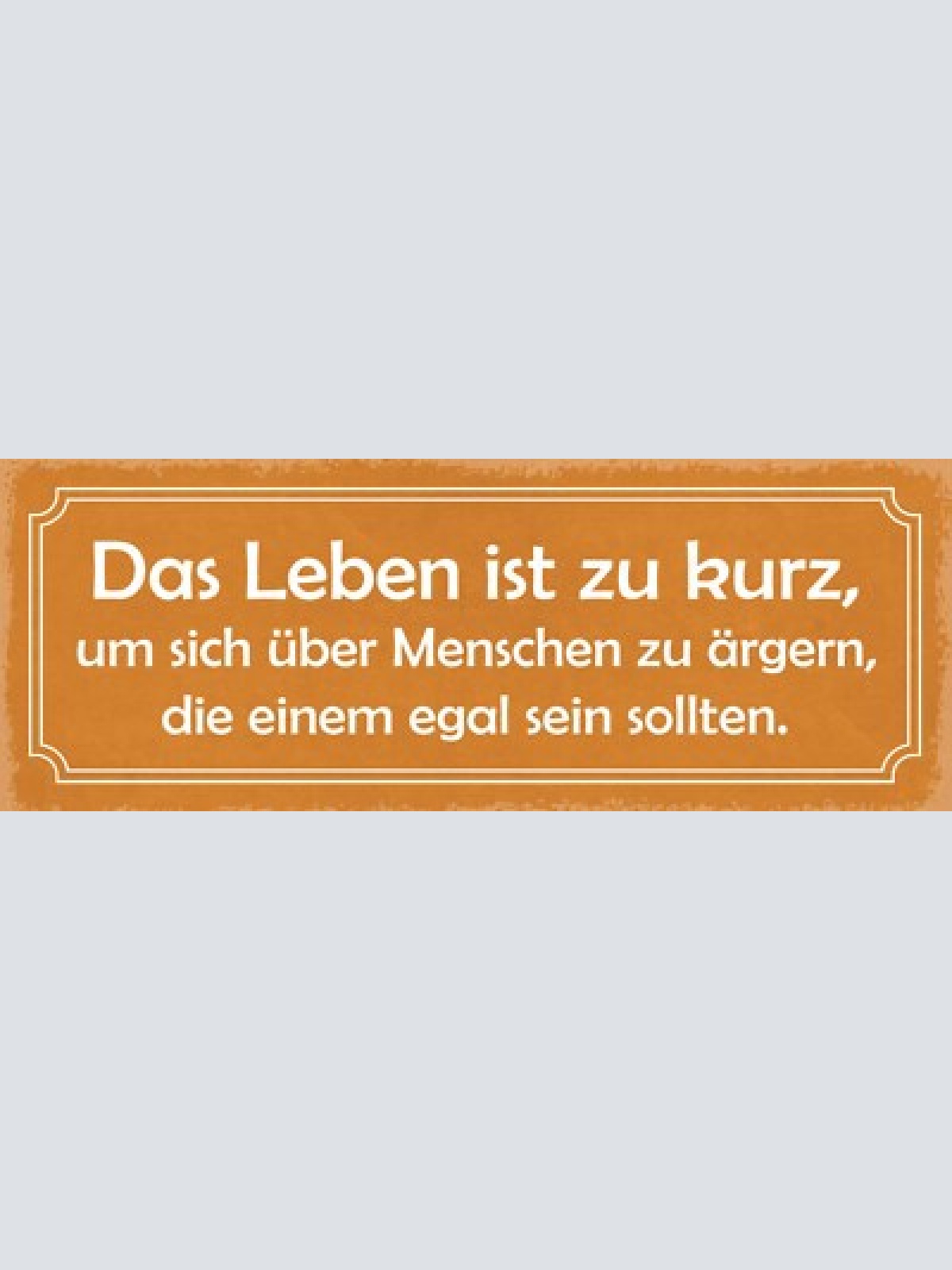 Schild leben ist zu kurz um sich über menschen zu ärgern egal sein sollen 27x10