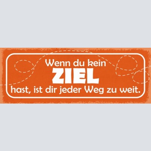 Schild wenn du kein ziel hast ist dir jeder weg zu weit 27x10 blech od.holz