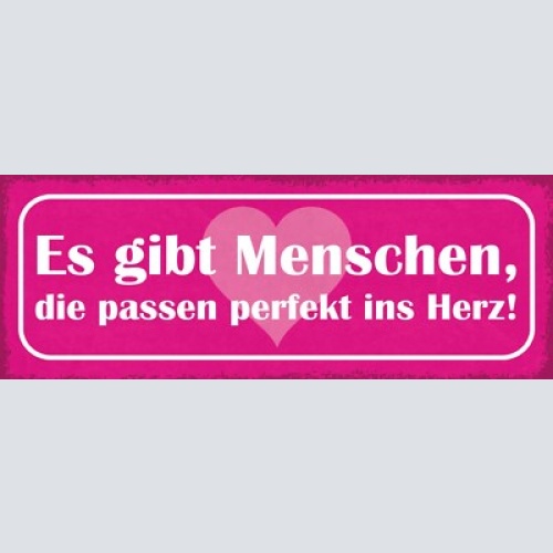 Schild es gibt menschen die passen perfekt ins herz liebe 27x10 blech od.holz
