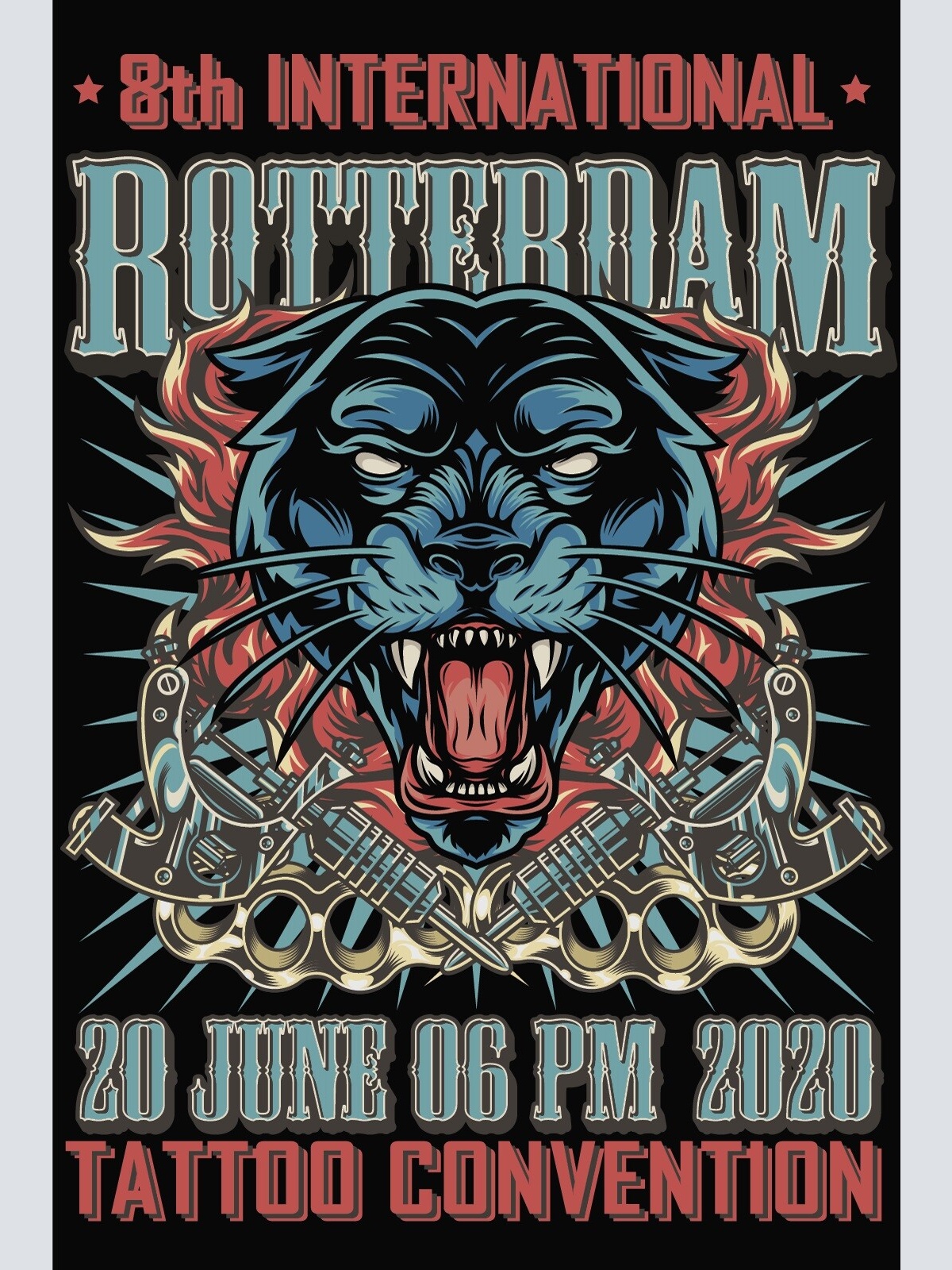 Nostalgie Schild Rotterdam Tattoo Convention 12x18 / 20x30 / 30x40 Blech od.Holz