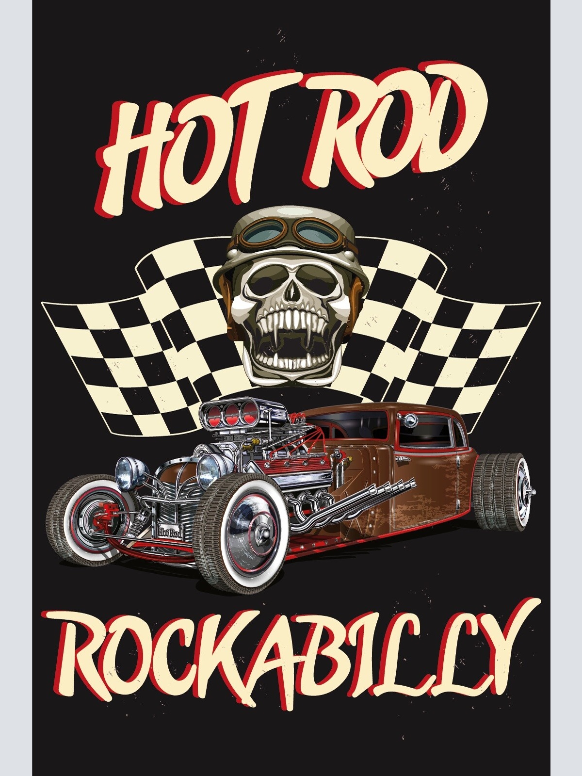 Nostalgie Schild Hot Rod Rockabilly Auto 12x18 / 20x30 / 30x40 Blech od. Holz