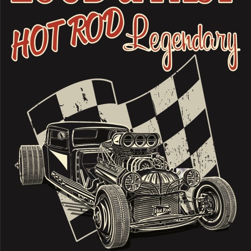 Nostalgie Schild Loud & Fast Hot Rod Auto 12x18 / 20x30 / 30x40 Blech od. Holz