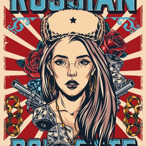 Nostalgie Schild Russian Roulette Frau 12x18 / 20x30 / 30x40 Blech od. Holz